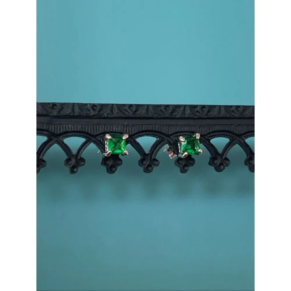 Birthstone May Emerald Stud Earrings #birthday
